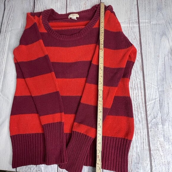Route 66 Sweater Size Large Red‎ Purple Striped Knit Winter Fall Halloween - Picture 10 of 12